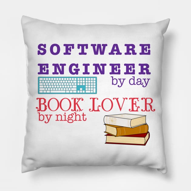 Software engineer/book lover Pillow by lauraroman