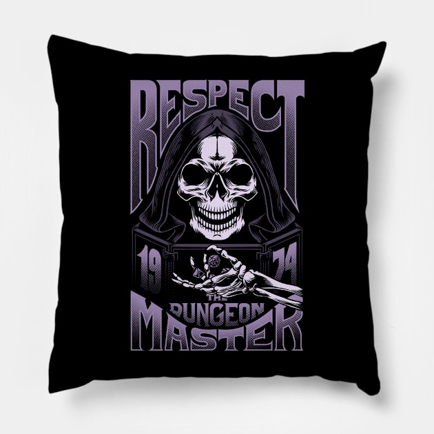 Respect The Dungeon Master - monochrome Pillow by Azafran