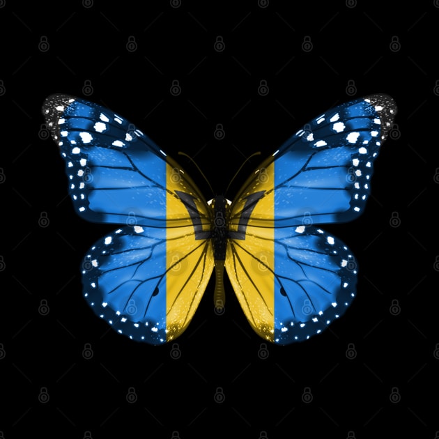 Barbadian Flag  Butterfly - Gift for Barbadian From Barbados by Country Flags