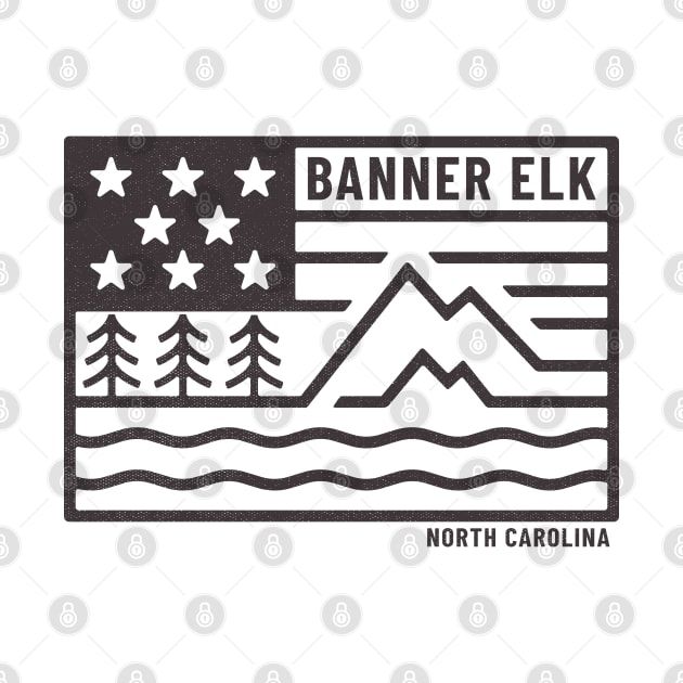 Visiting NC Mountain Cities Banner Elk, NC Flag by Contentarama