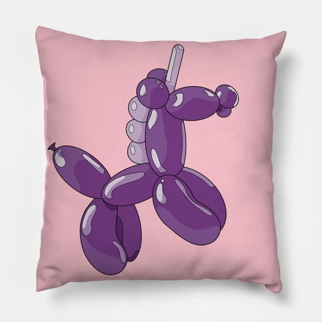 A light and dark purple unicorn ballon Pillow by Fruit Tee