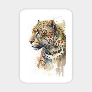 Watercolor Leopard Portrait Magnet