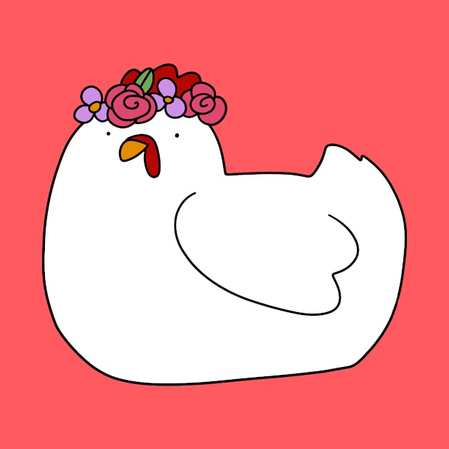 Cute Flower Crown Chicken by saradaboru