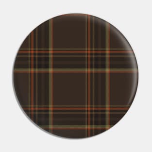 Brown Orange and yellow Tartan Plaid Pattern Pin