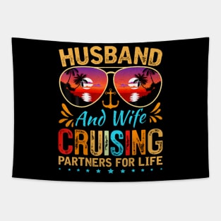 Husband Wife Cruising 2024 Cruise Vacation Couples Trip Tapestry