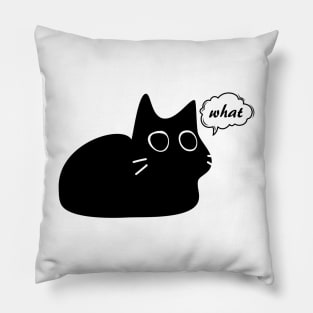 black cat says what Pillow