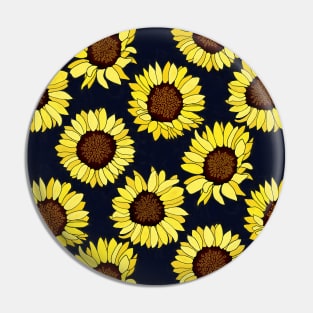 Sunflowers are the New Roses! - Navy - Pattern Pin