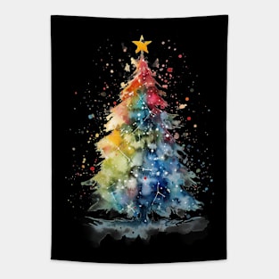 Watercolor Christmas Tree Tapestry