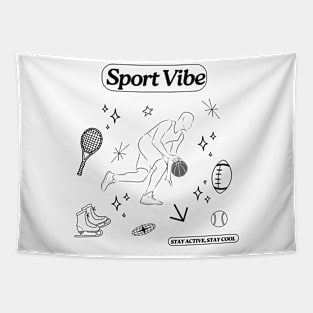 Vintage Retro Sports Art Graphic Tapestry