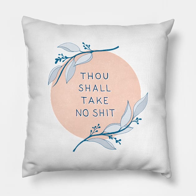 Take No Shit Pillow by Barlena