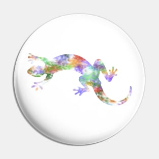 Chameleon Lizard Abstract Pattern Silhouette Art Pin