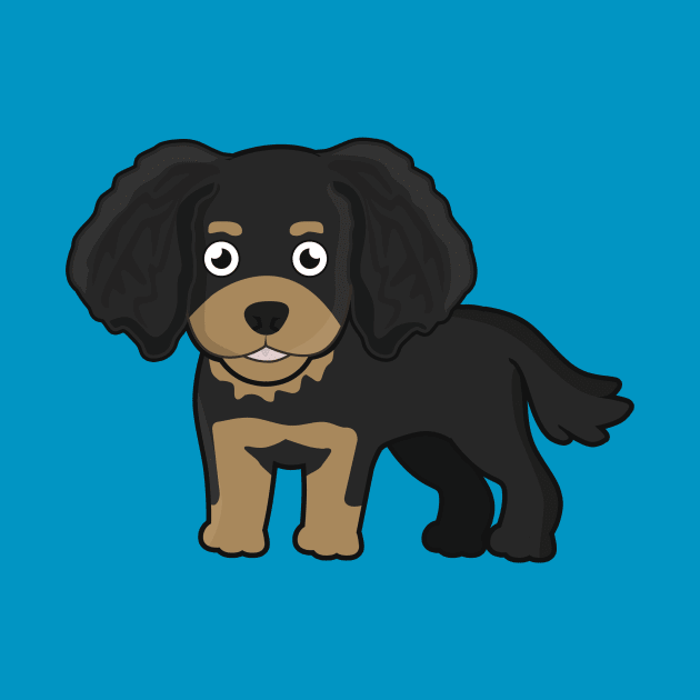 Kawaii Black Tan Cavalier King Charles Spaniel by KawaiiNir