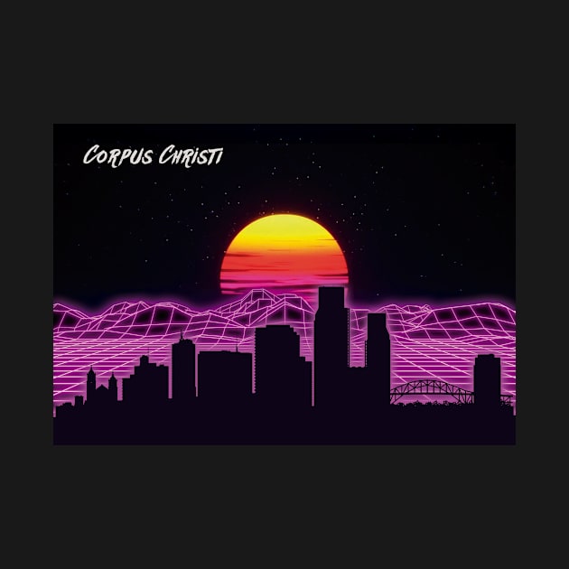 Corpus Christi Outrun Neon Nights by Ferrazi