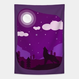 Wolf in the Night Tapestry