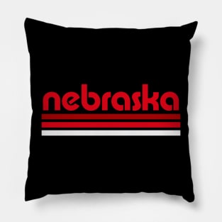 Retro Nebraska Stripes Pillow