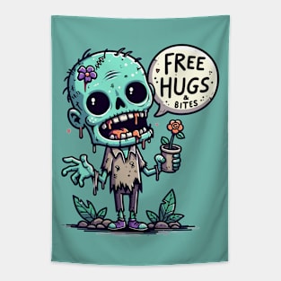 Free hugs and bites - plant lover zombie Tapestry