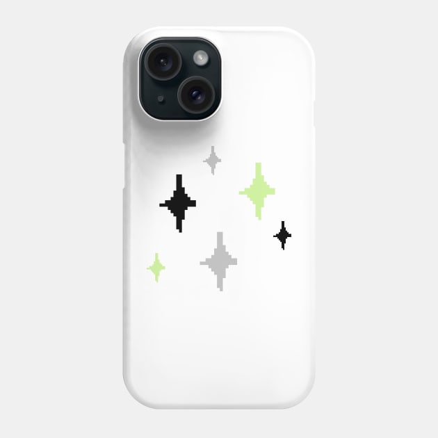 Agender Pride Sparkles Pixel Art Phone Case by christinegames