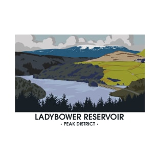 Ladybower Reservoir - Peak District - Snake Pass - Travel Poster T-Shirt