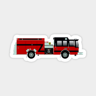 Red with Black Fire Engine Magnet