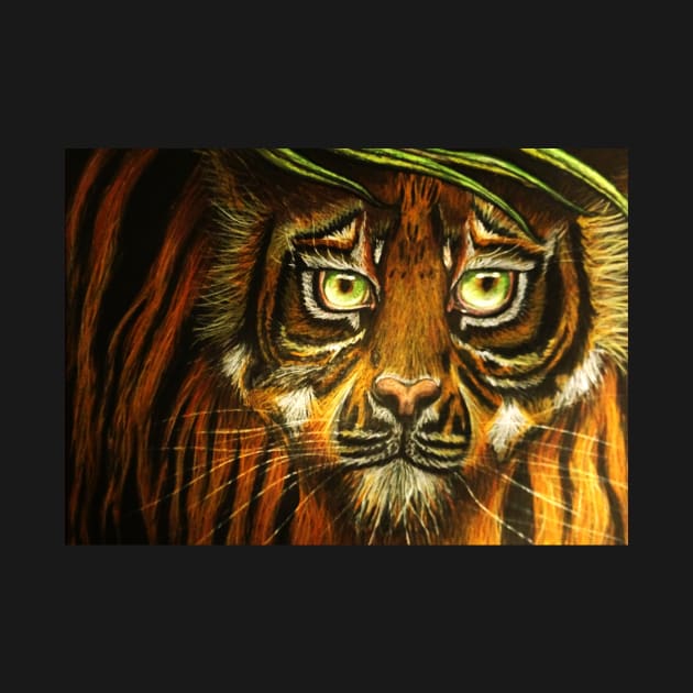 Tiger with Green Eyes by 1Redbublppasswo