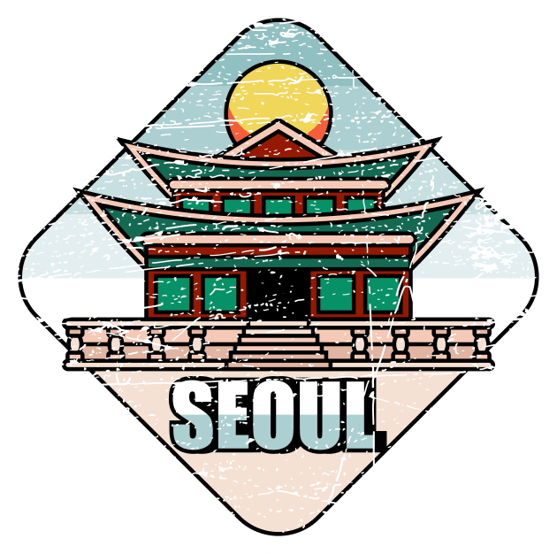 Seoul South Korea Kids T-Shirt by Mandra