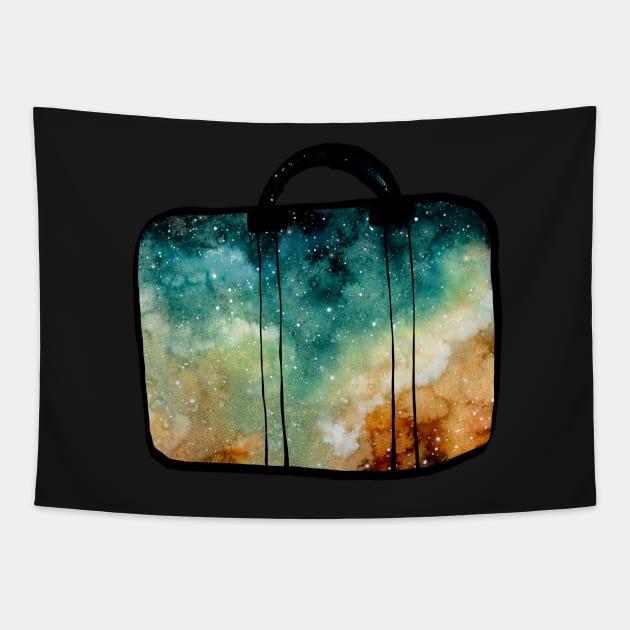 Watercolor Nebula in Bags Tapestry by Cordata