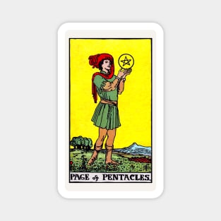 Card #74 - Page Of Pentacles - Rider Waite Smith Tarot Magnet