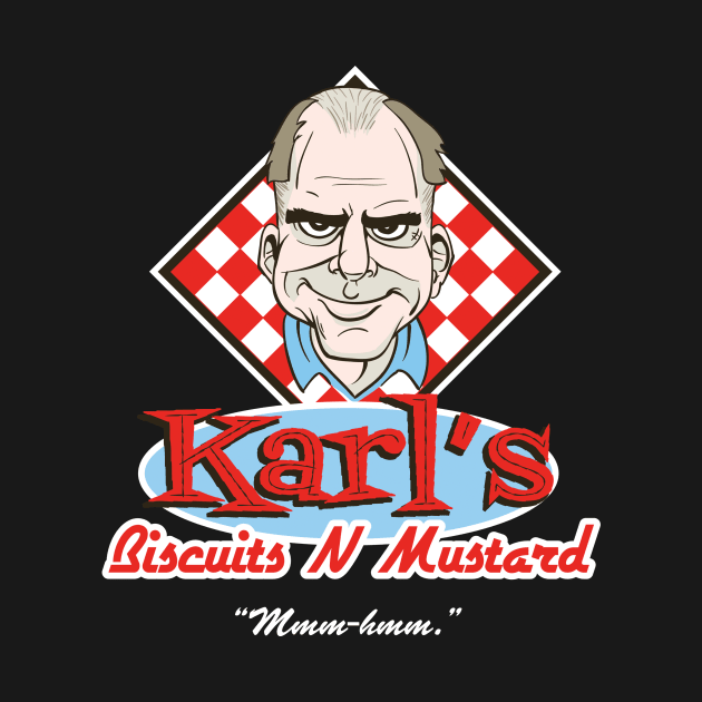 Karl's Biscuits N Mustard by funbuttonpress