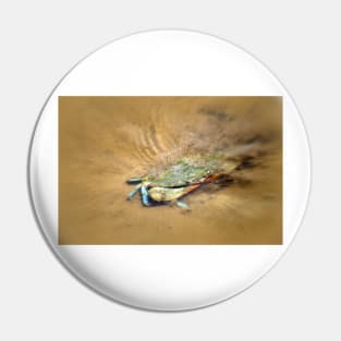 Blue Crab Hiding in the Sand Pin