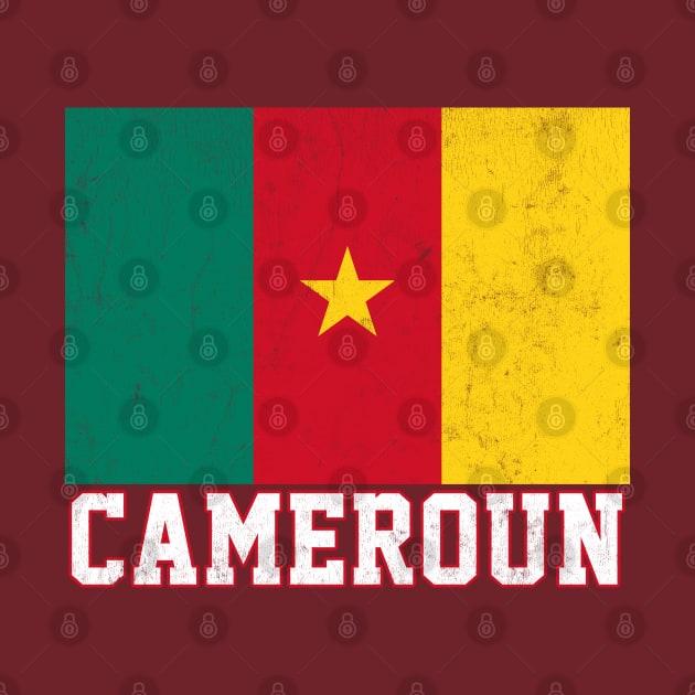 Cameroun / Vintage Look Flag Design by DankFutura