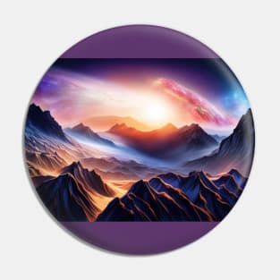 Wavy Rock planet sunset in space Pin