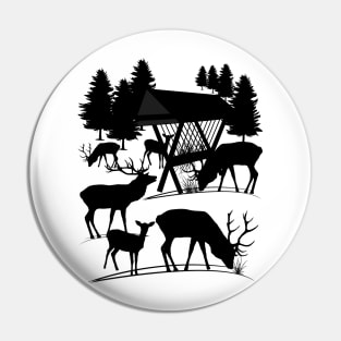 deer, roe deer, trees, antler, animal, hunting Pin