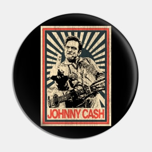 Vintage Poster Johnny Cash Middle Finger Pin