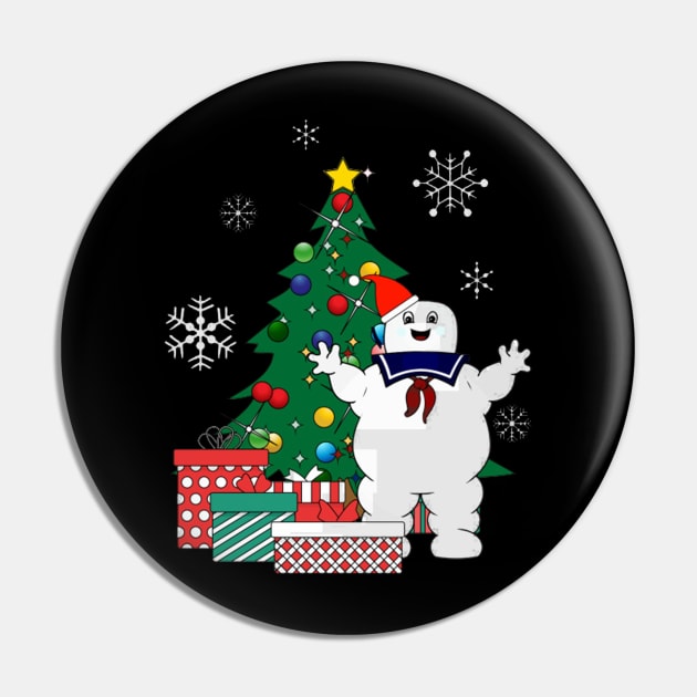 Stay Puft Ghostbusters Around The Christmas Tree Pin by squids_art