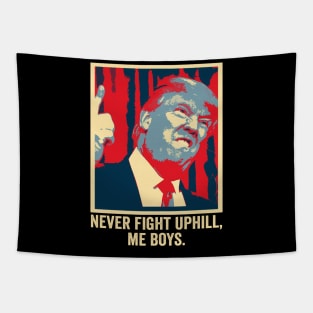 Funny Trump 2024 Tee Never Fight Up I'll Me Boys Tapestry