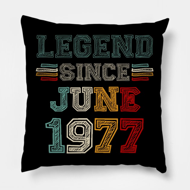 46 Years Old Legend Since June 1977 46th Birthday Pillow by Vintage White Rose Bouquets