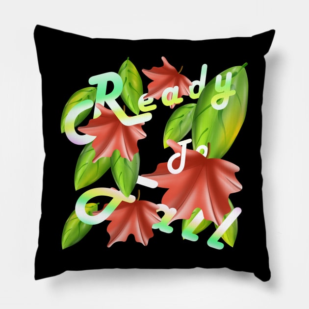 Ready to fall leaves, gradient color Pillow by AdishPr