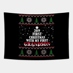 2019 First Christmas With My First GrandSon Costume Gift Tapestry