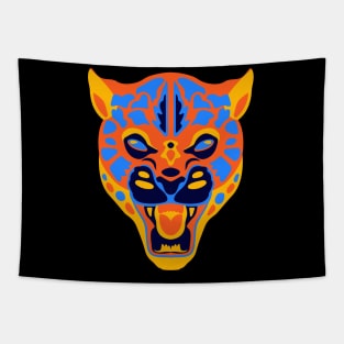 jaguar/leopard head art Tapestry