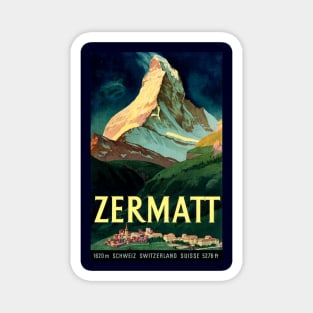 Vintage Travel Poster - Matterhorn Switzerland Magnet