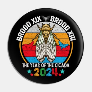 Cicada Tsunami Bugs Brood XIX Brood XIII 13 Year Of The Cicada 2024 Pin