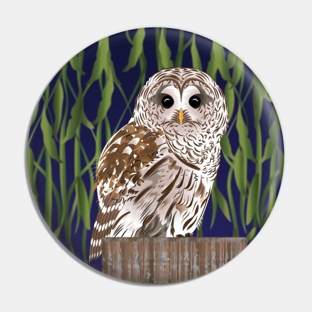 Barred Owl Pin by DQDesigns By Chele