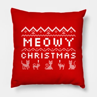 Meowy Christmas Pillow