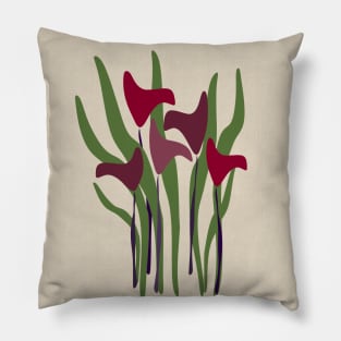 Calla Lily Plant Purple Linen Pillow