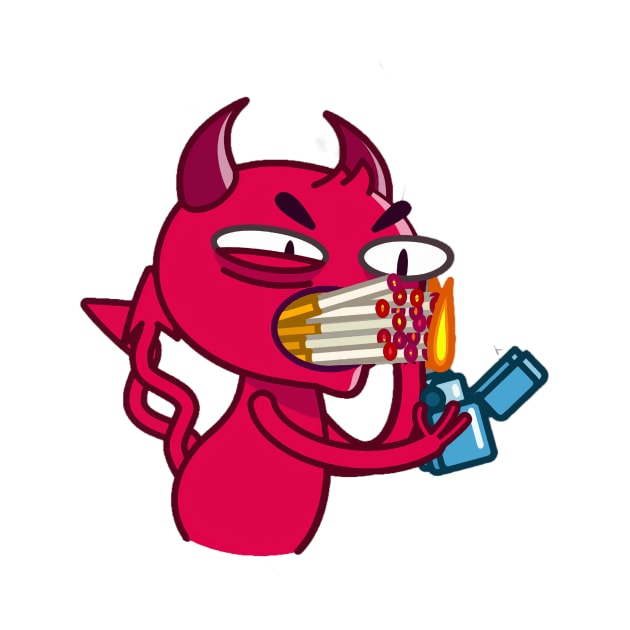 Red Devil smokes a lot by ManimeXP