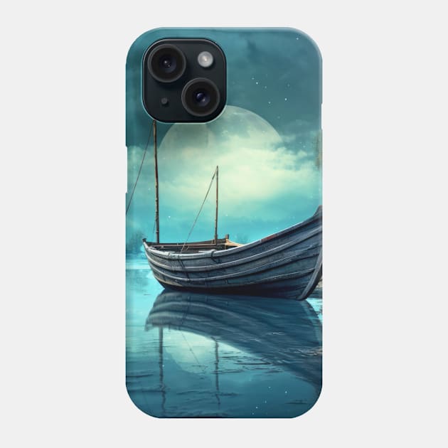 Tranquil Water Boat Serene Landscape Phone Case by Cubebox