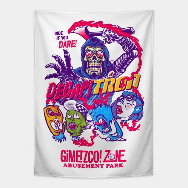 Decapitron G’Zap! Front/back Tapestry by GiMETZCO!
