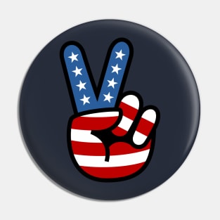 Peace Love Hand USA Flag Solid Pin