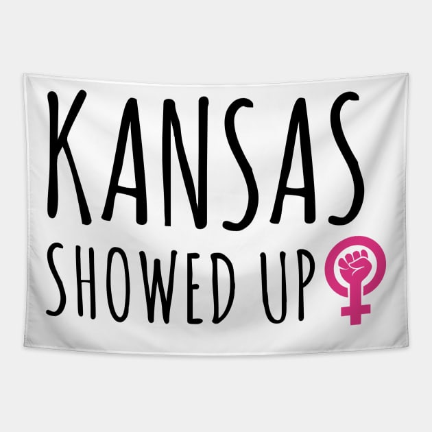 Kansas Showed Up Tapestry by Little Duck Designs