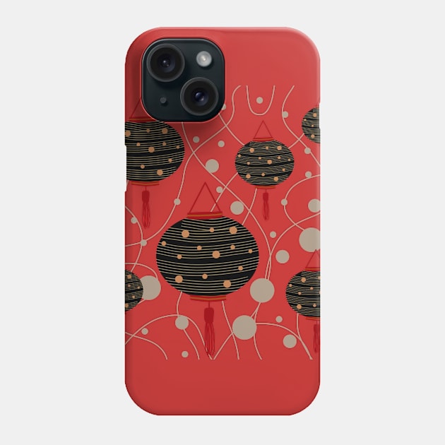 Lantern Festival - Red Phone Case by Design Fern